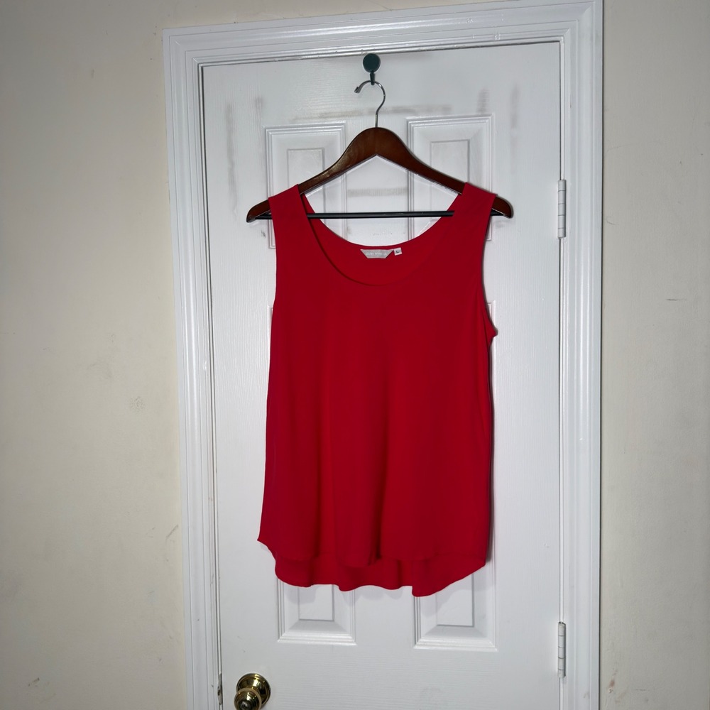 Jams World‎ Scarlet Red Sleeveless Tank Top Large Scoop Neck Hawaii